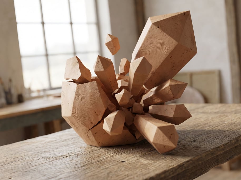 Ice shattering into hundreds of geometric fragments (sefj9yzc)