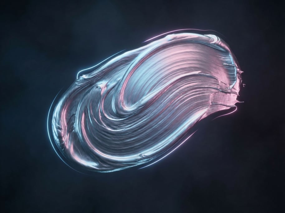 A paint stroke frozen in three dimensions, thick impasto texture visible from every angle (eabebu9l)