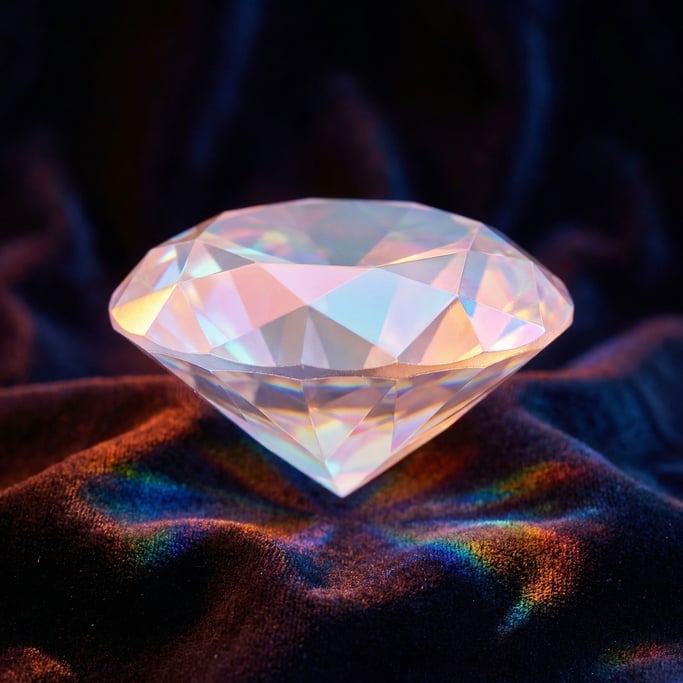 A single diamond hovering above dark velvet (l39otoya)