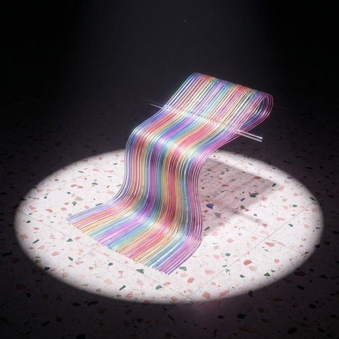 Threads weaving themselves into fabric in real-time, the loom invisible (3uefugmr)