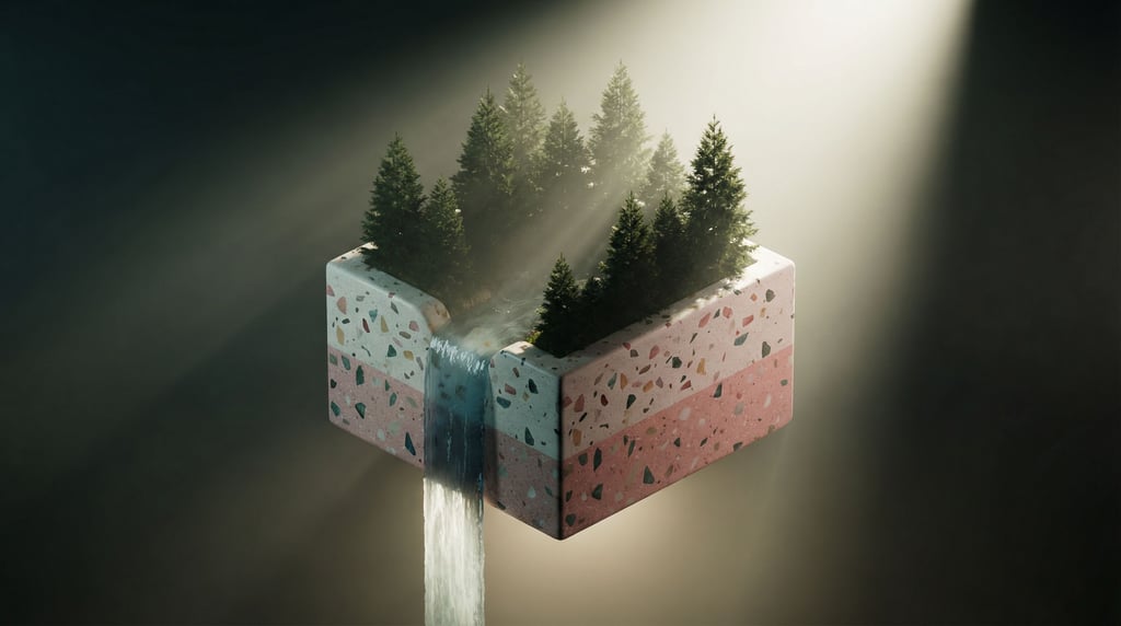 Isometric floating island with a small pine forest (wpc4bkbi)