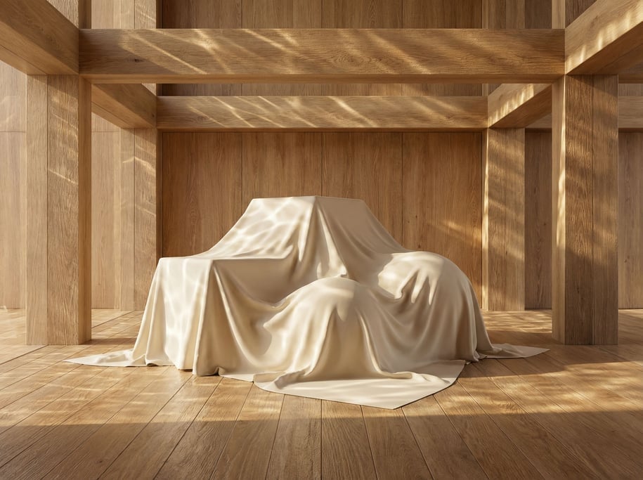 Fabric draped over hidden geometric forms (rqy1dsrc)