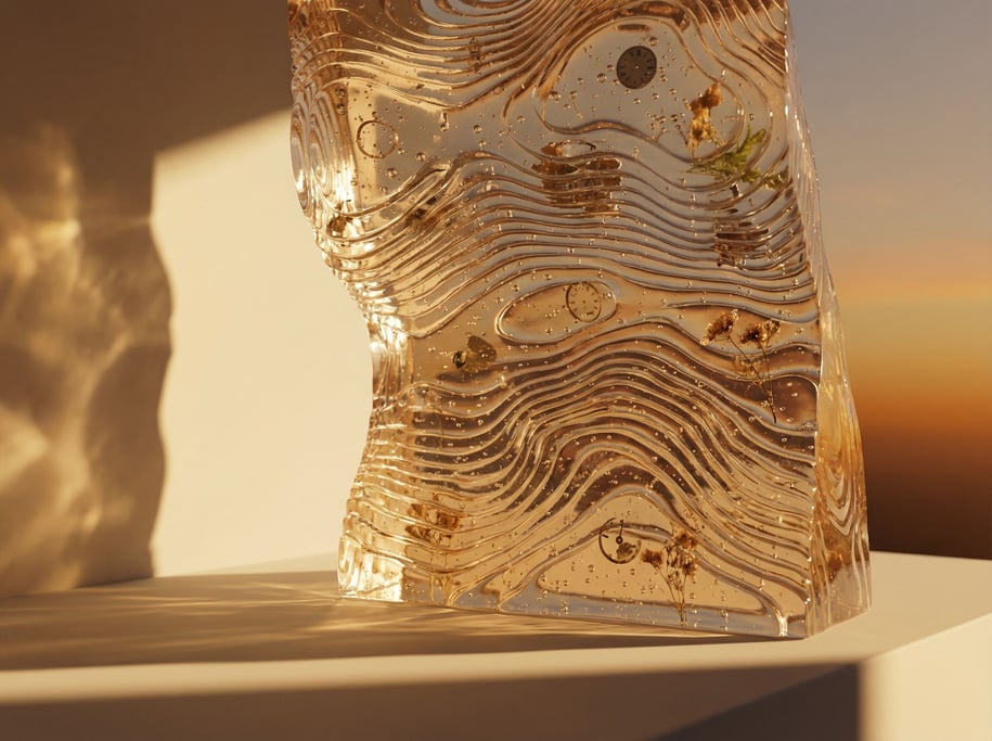 Abstract topographic landscape, layered contour lines extruded into a three-dimensional terrain mode (klgyhaoh)