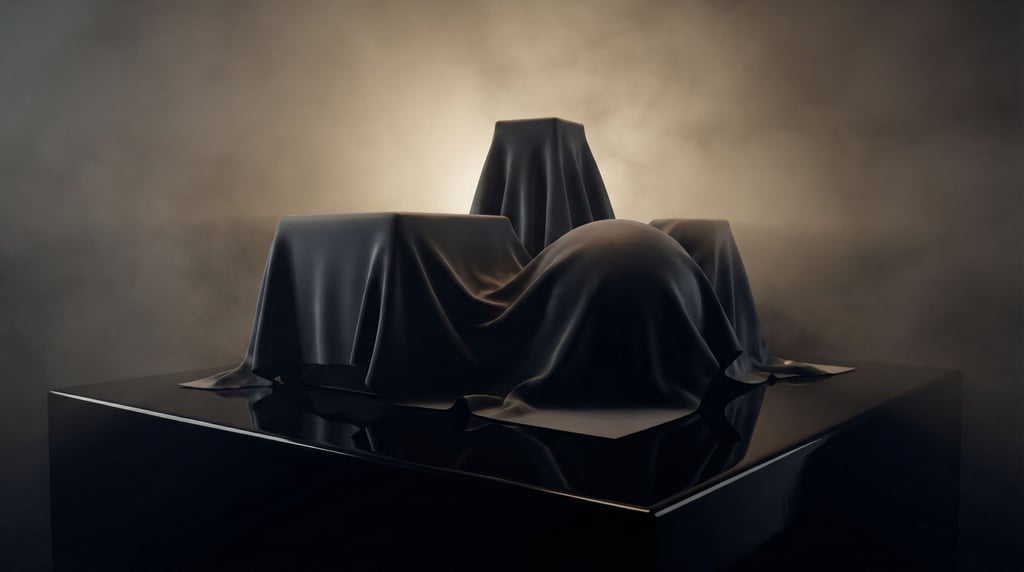 Fabric draped over hidden geometric forms (fx8pjj3)