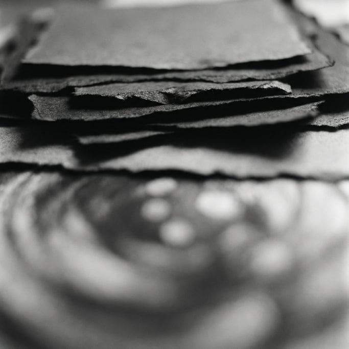 Torn paper edges layered on top of each other, shadows between the layers creating depth (zns78cy5)