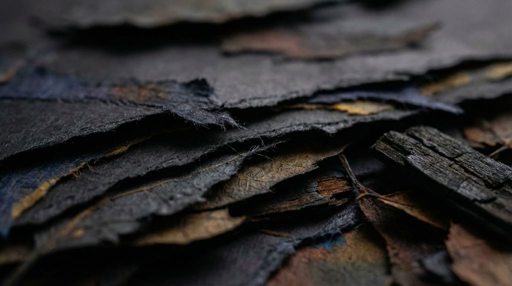 Torn paper edges layered on top of each other, shadows between the layers creating depth (ftsnodpu)