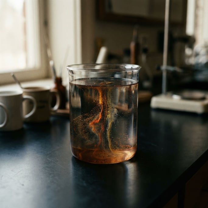 Thermal convection currents in heated water, visible via suspended particles (41lkqija)