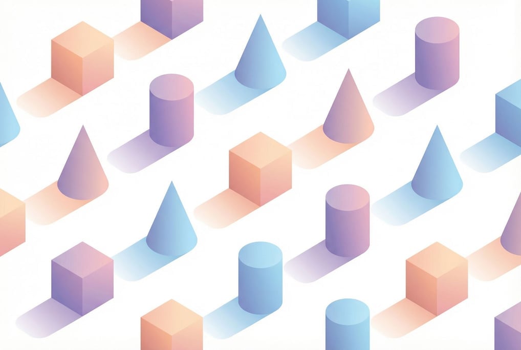 An isometric arrangement of geometric primitives