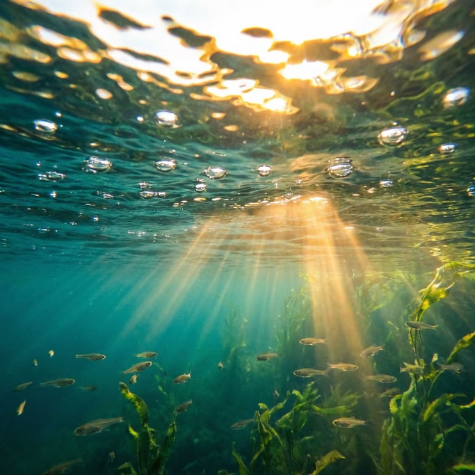 What lies beneath the water's surface: looking up at the underside of ripples from below