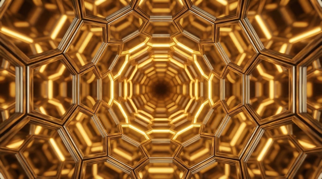 An infinite mirror tunnel viewed head-on