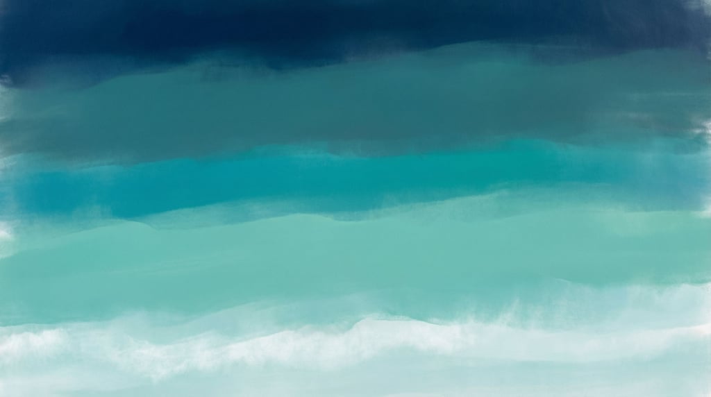 A wide abstract seascape of layered horizontal bands