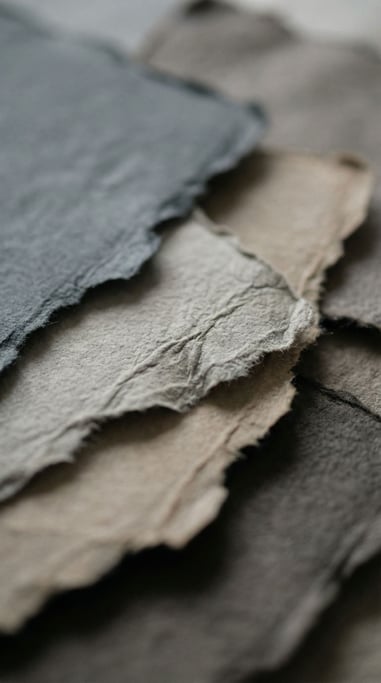 Torn paper edges layered on top of each other, shadows between the layers creating depth (f9moz1id)