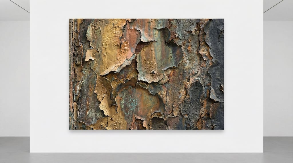 Peeling paint on a weathered wall revealing layers of color underneath, texture and decay (0sdh1sav)