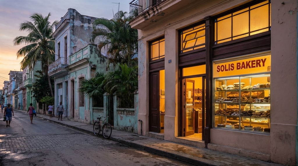 Family bakery on a quiet tropical city side street