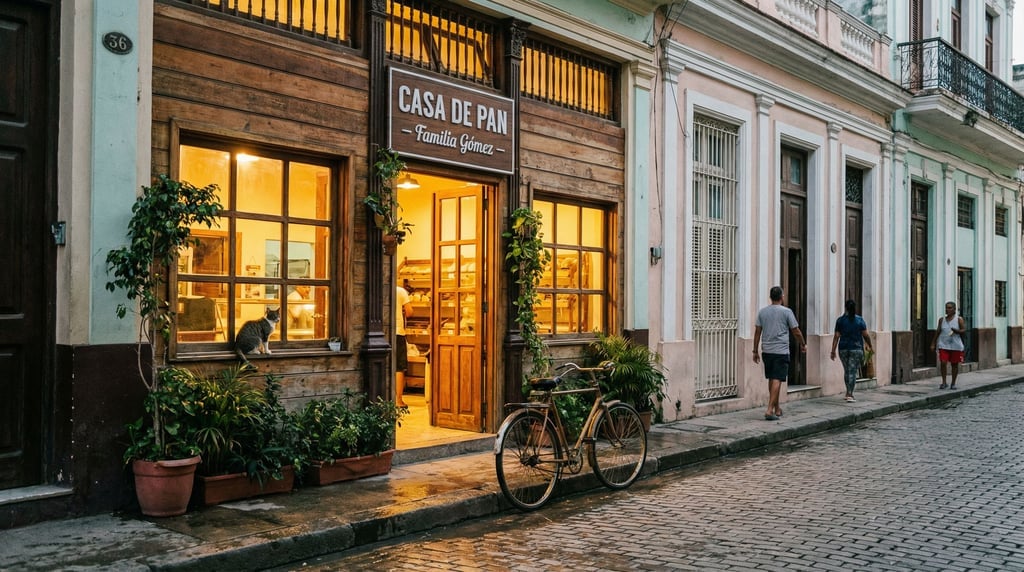 Family bakery on a quiet tropical city side street