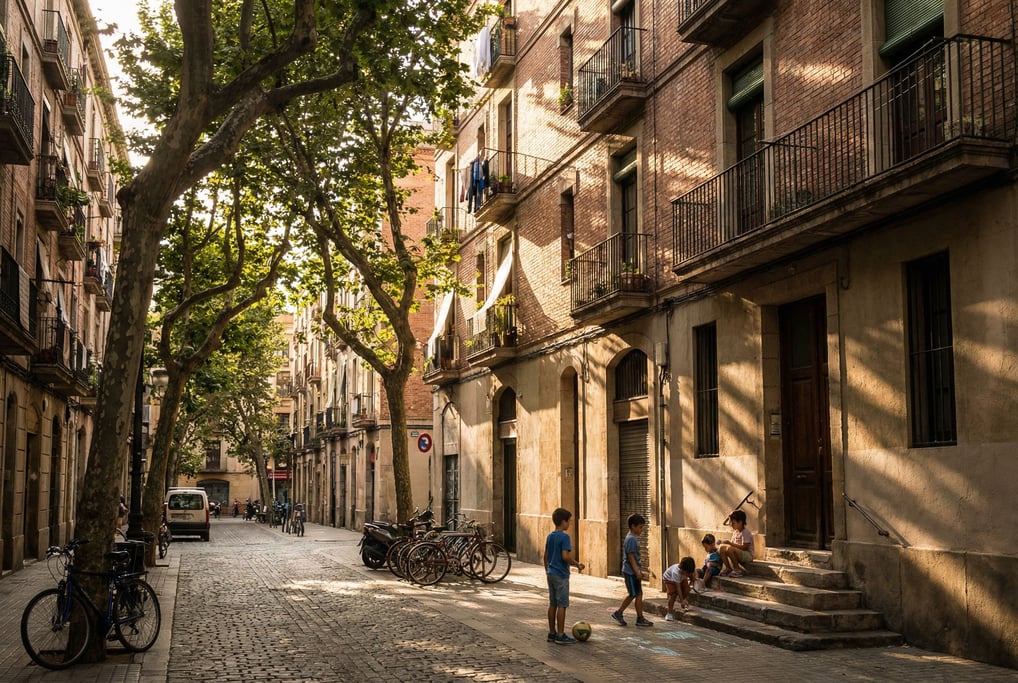 Converted warehouse lofts in a Mediterranean neighborhood