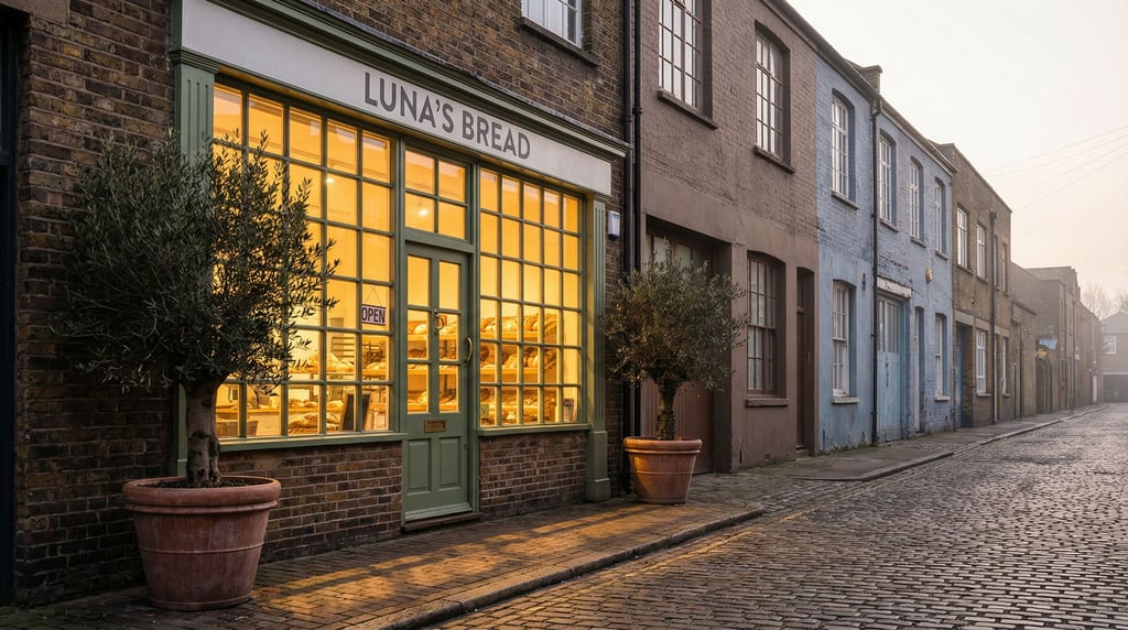 Family bakery on a quiet industrial city side street