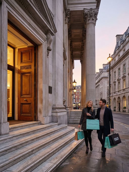 Grand neoclassical portico with tall columns