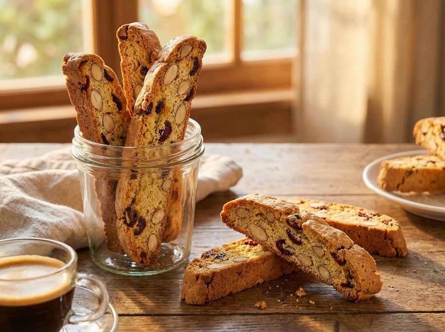 Biscotti twice-baked and golden
