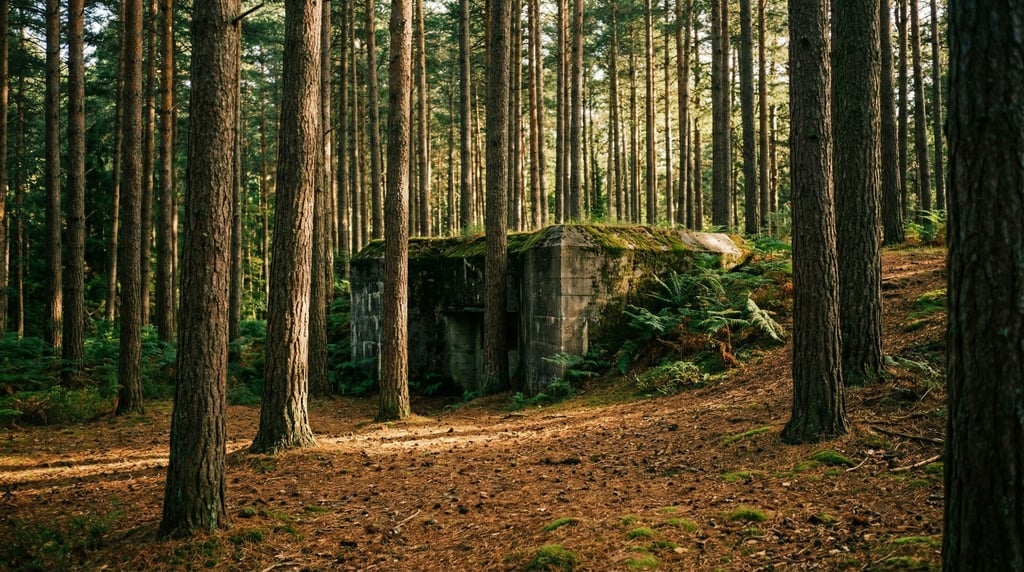 A forest with tall straight pines