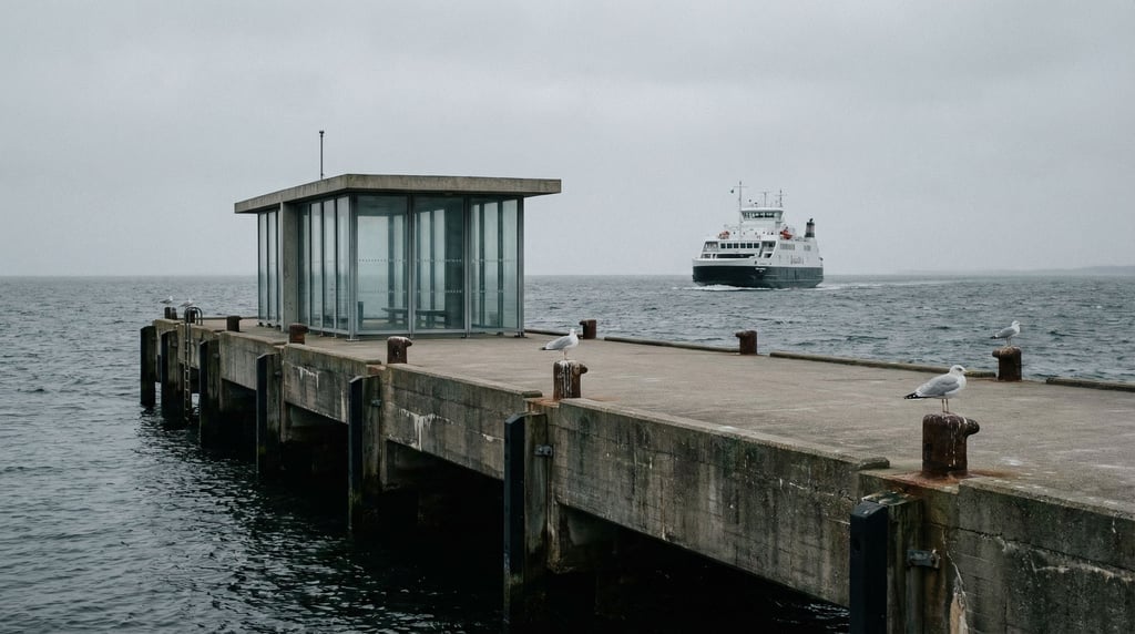 A concrete pier at a ferry terminal