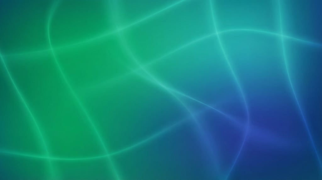 Luminous mesh gradient abstract, emerald green flowing into teal and deep sapphire blue