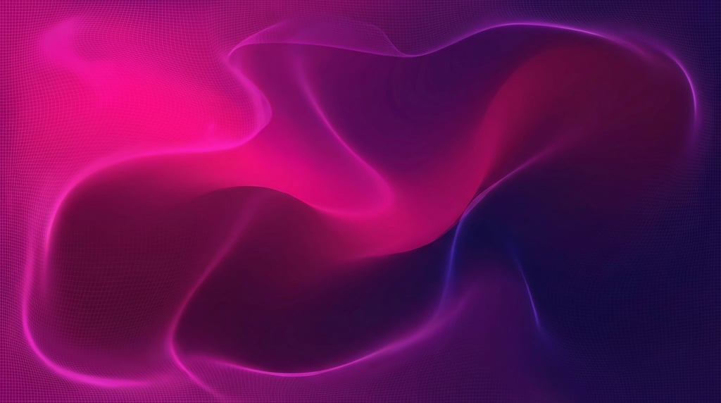 Flowing mesh gradient design, electric fuchsia blending into deep plum and midnight indigo