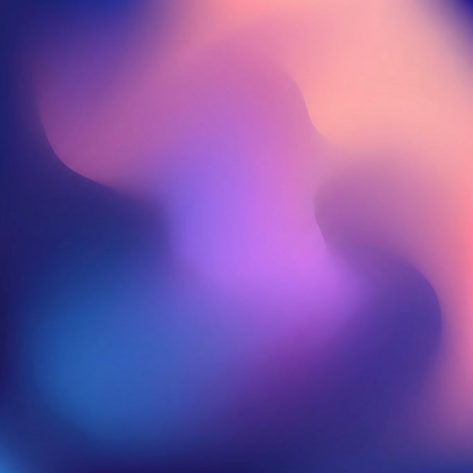 Smooth mesh gradient blending deep ocean blue into warm violet and soft pink