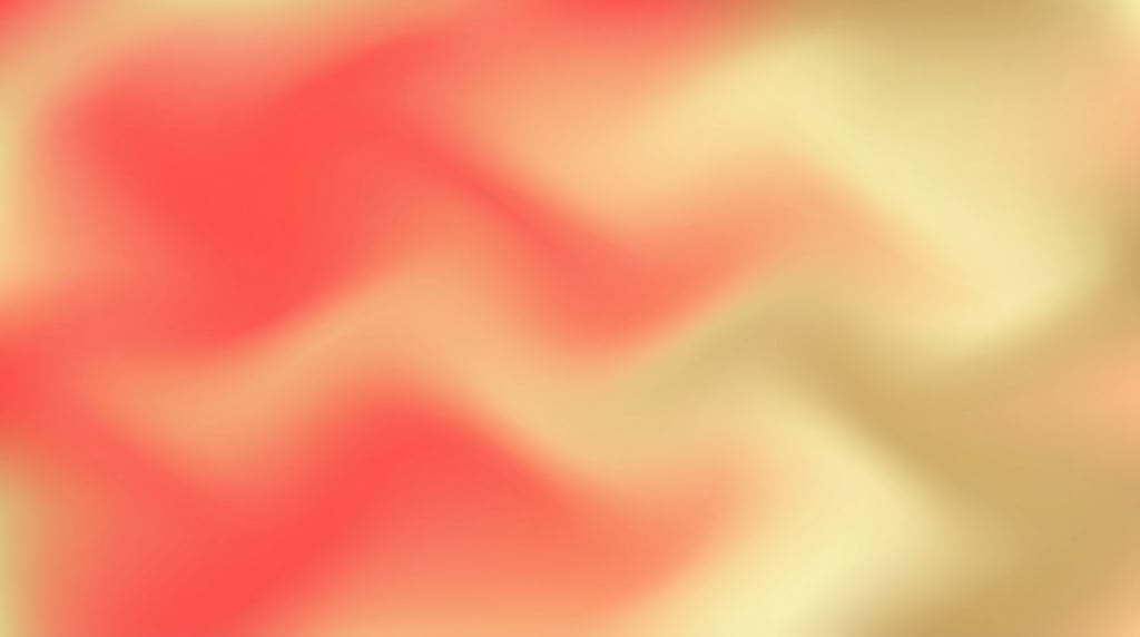 Abstract digital art, seamless mesh gradient with bright coral red melting into warm peach then tran