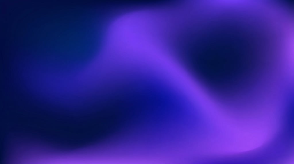 Luminous mesh gradient abstract, deep midnight blue flowing into electric indigo and bright violet