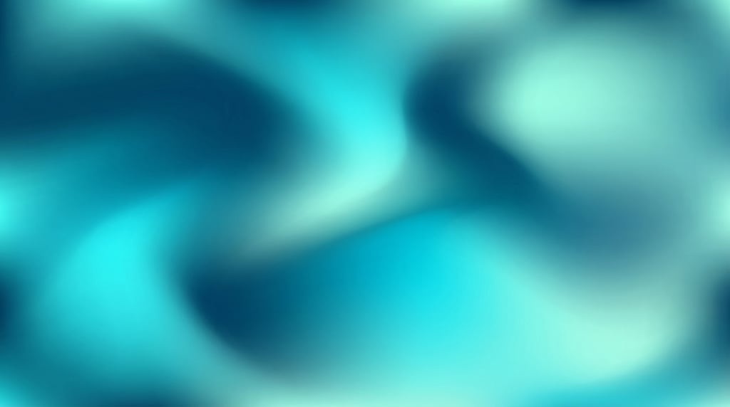 Mesh gradient digital art, deep peacock blue blending with bright cyan and soft aquamarine