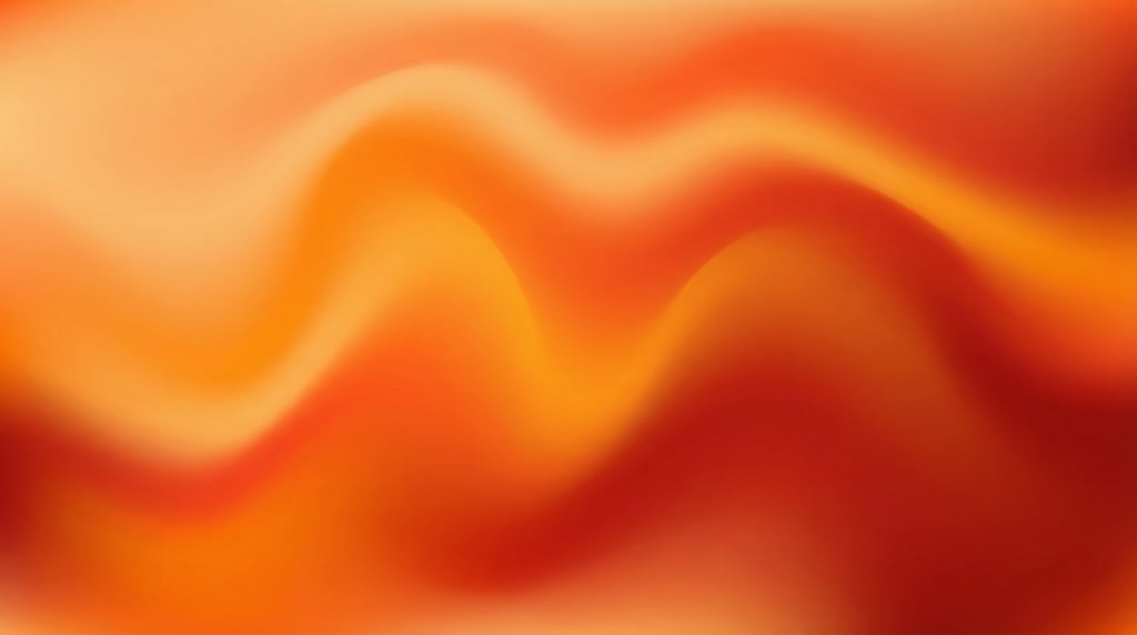Flowing mesh gradient design, warm apricot blending into bright mandarin orange and deep blood orang