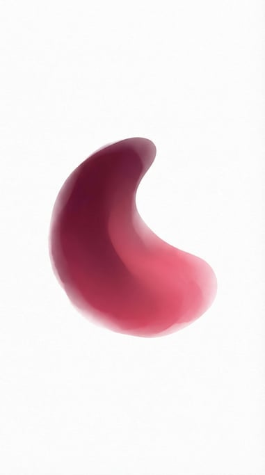 Minimal vector gradient design, organic crescent-like blob with deep-wine-to-bright-rose gradient on