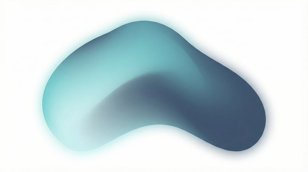Abstract blob gradient design, large asymmetric organic form with arctic-teal-to-deep-slate gradient