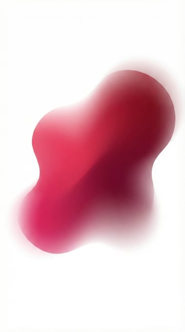 Abstract blob gradient design, single organic form with bright-raspberry-to-deep-burgundy gradient f