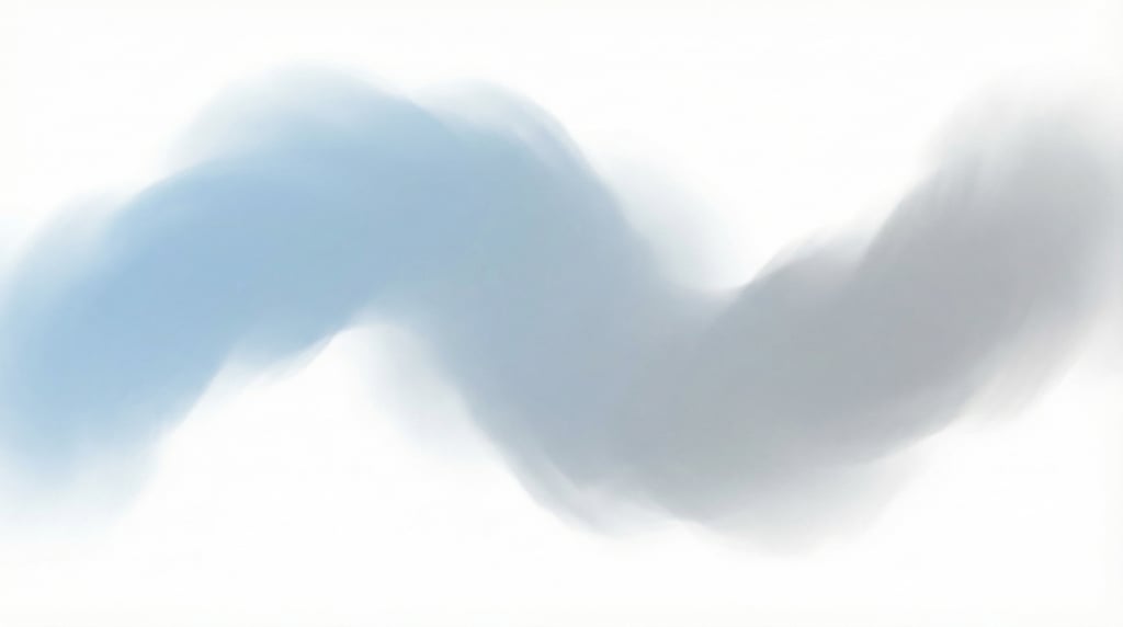 Modern minimal gradient art, wide organic cloud form with powder-blue-to-soft-grey gradient on white