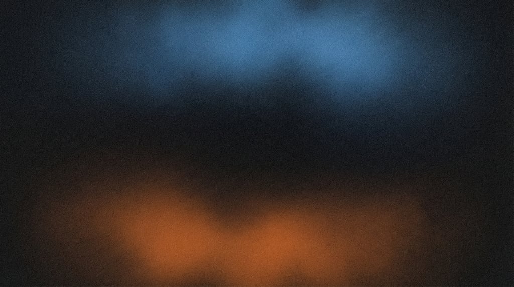 Dark grainy gradient abstract, deep charcoal background with two soft opposing color zones of cool s