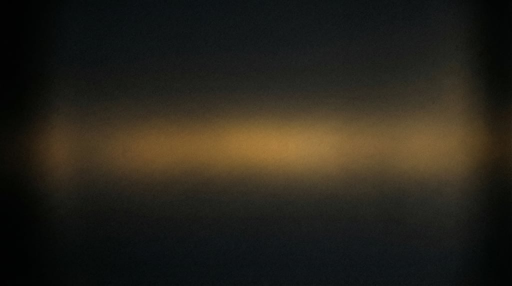 Moody dark gradient abstract, deep black background with a soft horizontal band of warm golden light