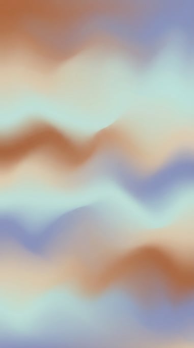 Dreamy abstract gradient, soft undulating bands of muted warm cinnamon and pale cool aqua