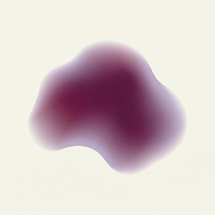 Abstract blob gradient design, single organic puddle form with rich-plum-to-pale-lilac gradient floa