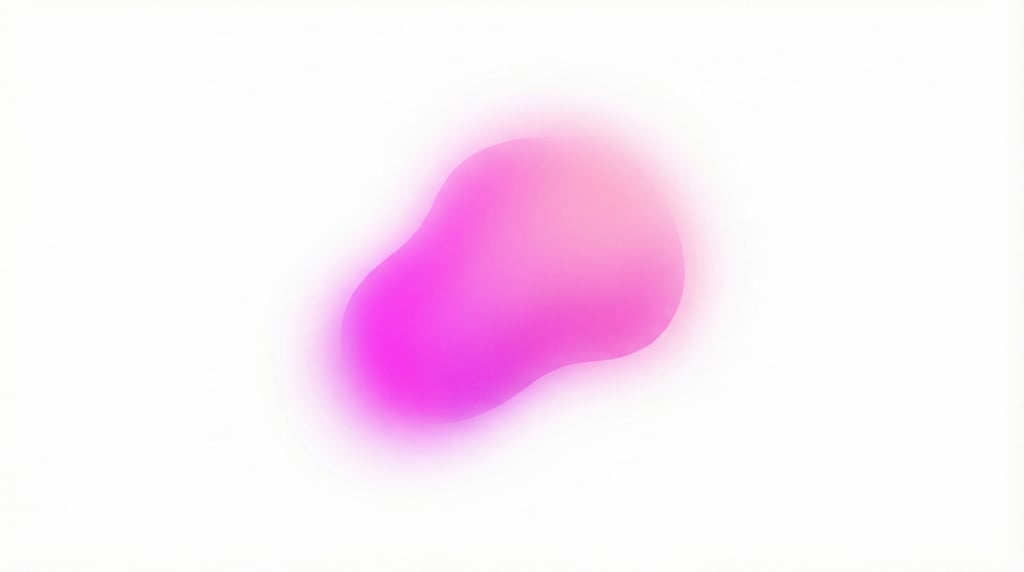 Soft organic gradient form, single blob with bright-magenta-to-soft-pink gradient floating on clean