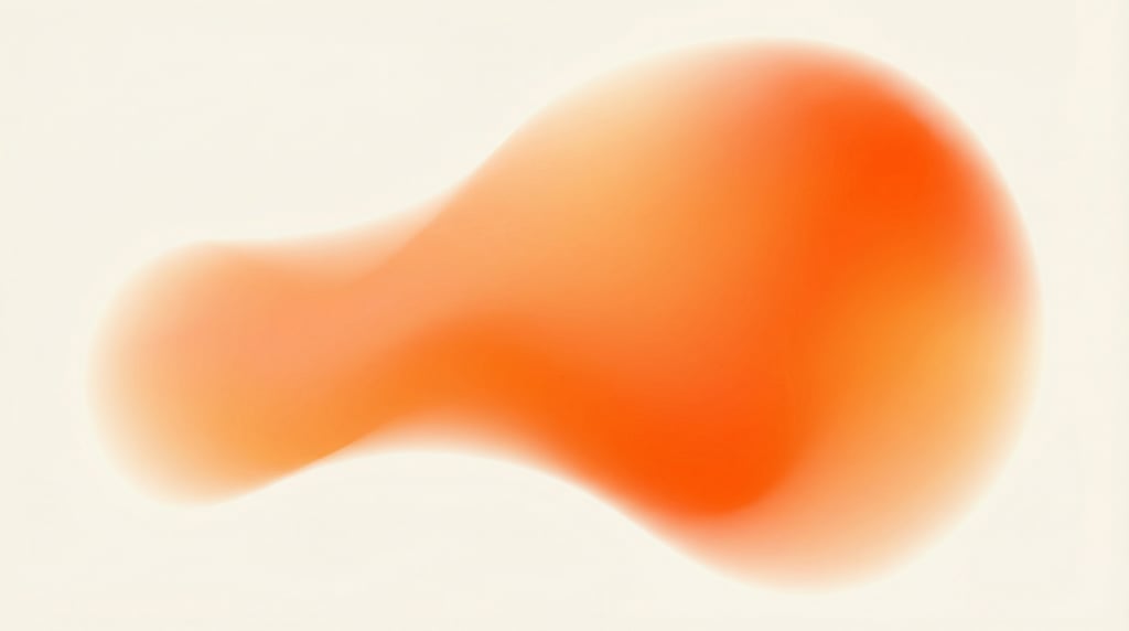 Abstract blob gradient design, single wide organic form with warm-papaya-to-bright-tangerine gradien