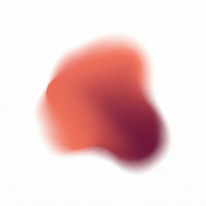 Minimal vector gradient design, single organic shape with warm-coral-to-deep-wine gradient on white