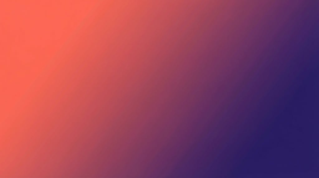 Bold diagonal gradient abstract, bright coral transitioning smoothly into deep indigo