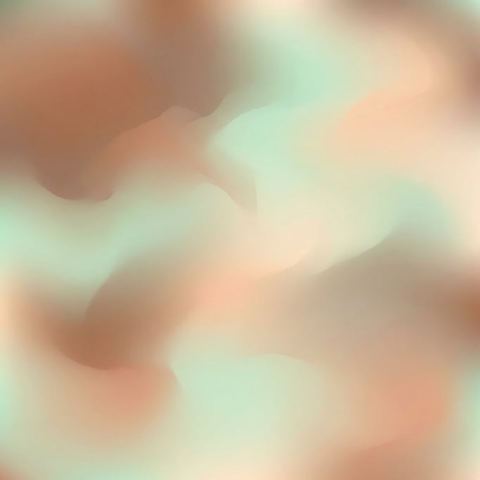 Ethereal atmospheric gradient, gentle flowing forms of muted warm coppery brown and cool pale mint