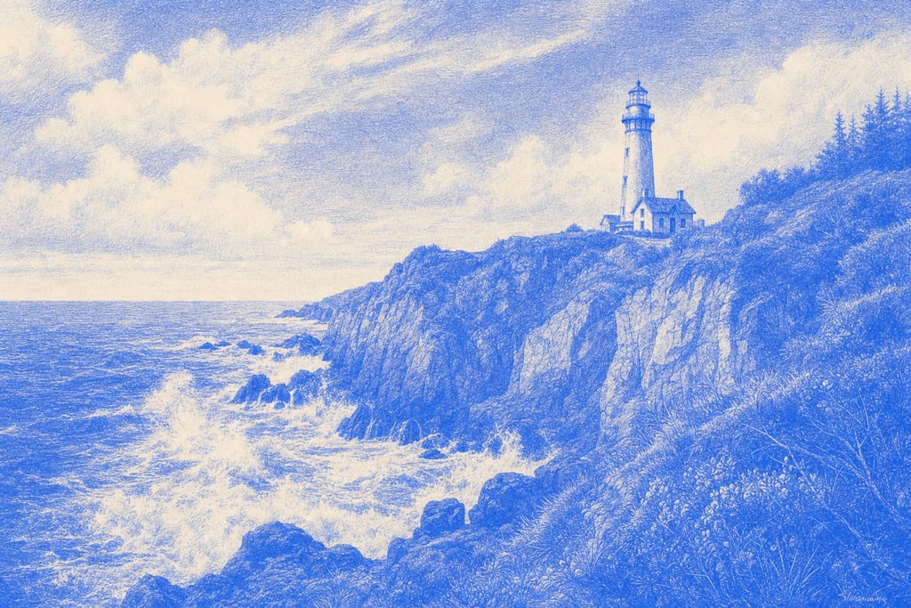 Coastal cliff with waves crashing against the rocks below