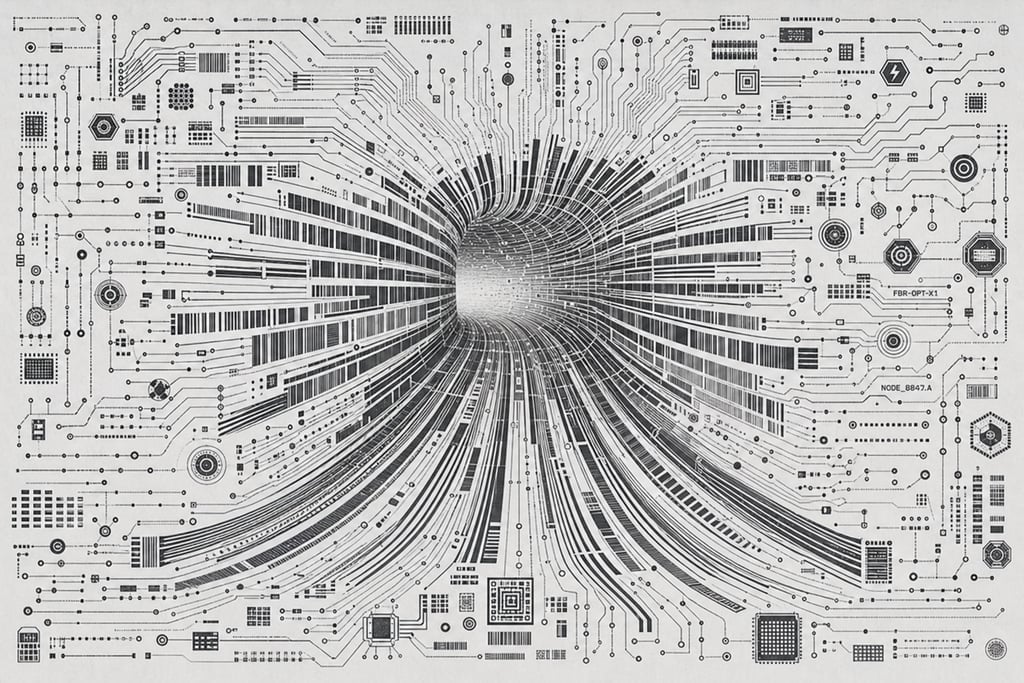 Abstract, flowing composition where detailed