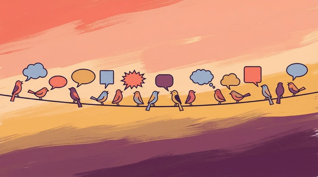 A telephone wire stretching across a scene with birds perched along it (sgiwrevb)