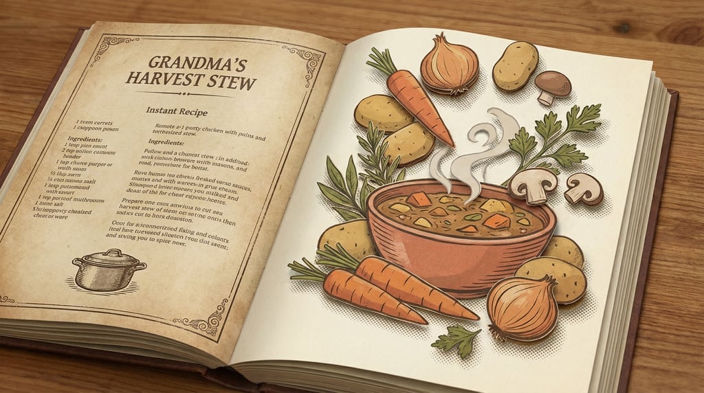 An open cookbook where the illustrated recipe on the page has come to life