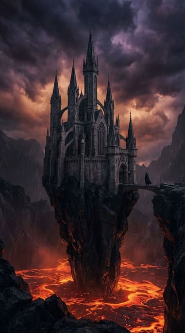 Perched on a narrow volcanic spire